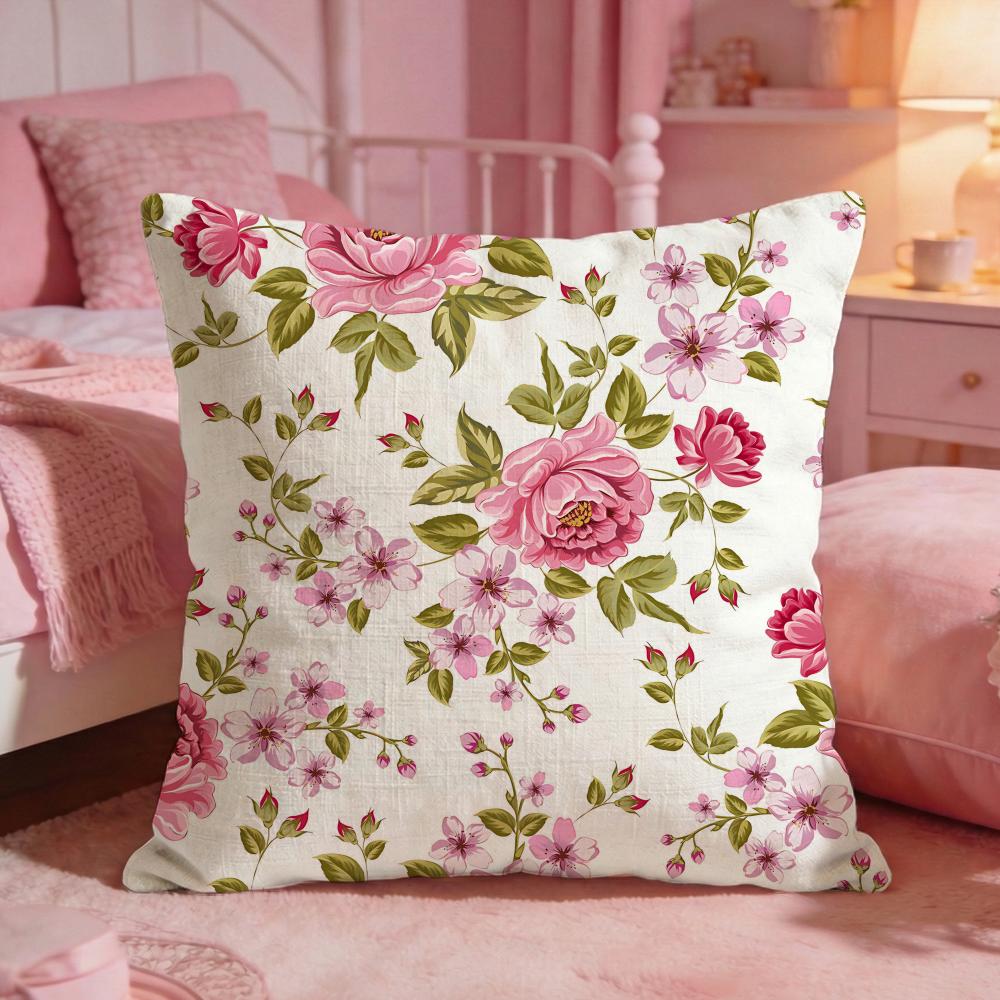 Elegant PPeony PatternS Cushion Cover Premium Comfort Reversible Pillow Cove Two in One Design for Any Room  Car Interior
