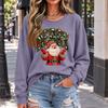 Women's Casual Christmas Print Crewneck Top, Holiday Graphic Tee for Parties and Everyday Wear