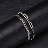 Vnox Punk Rock Stackable Stainless Steel Cuban Link Chain Bracelets for Men Women, Rectangular Paperclip Chain Bracelet Set