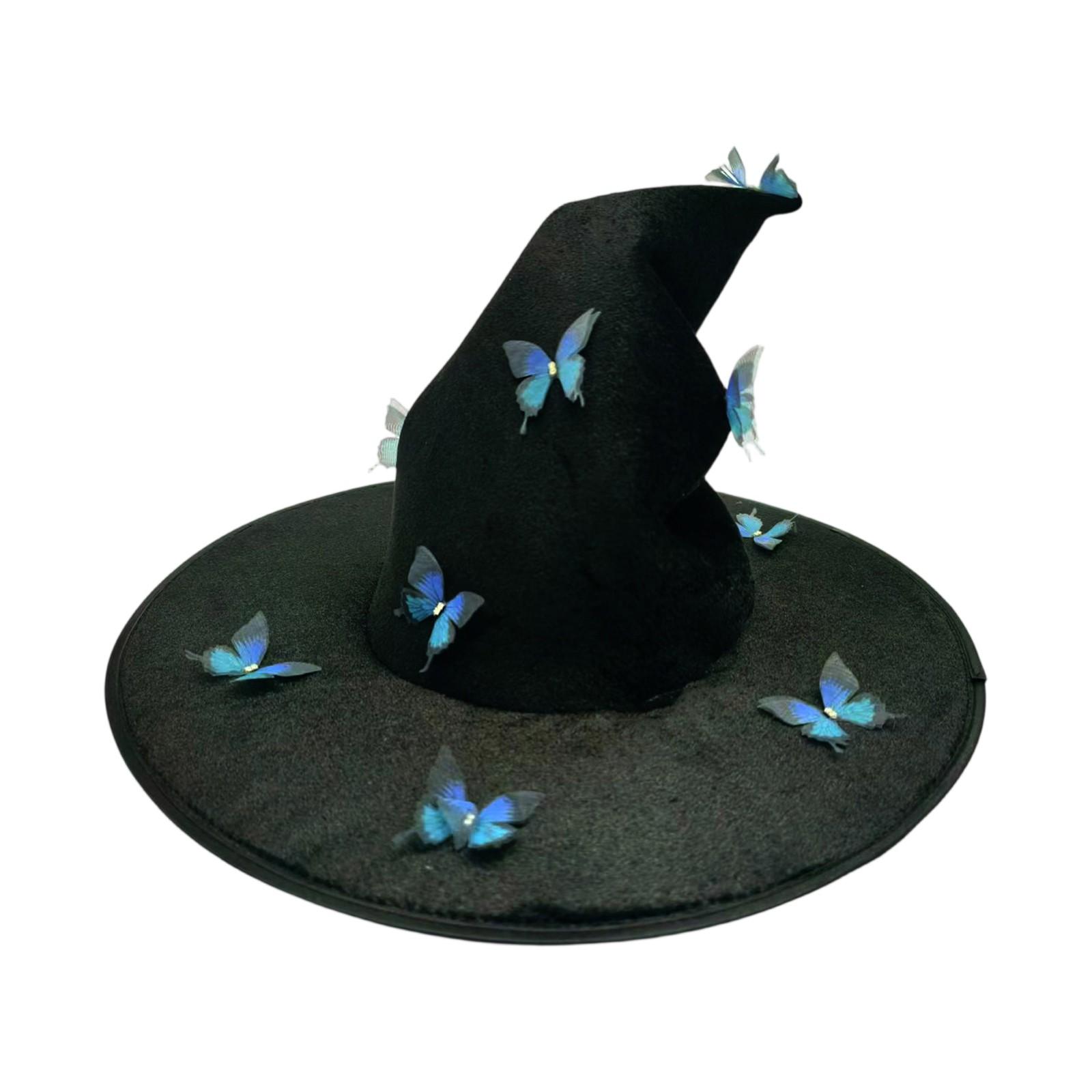 

Хэллоуин Плиссированная шляпа ведьмы-бабочки, Праздничное украшение, Идеальный подарок для друзей One Size синий