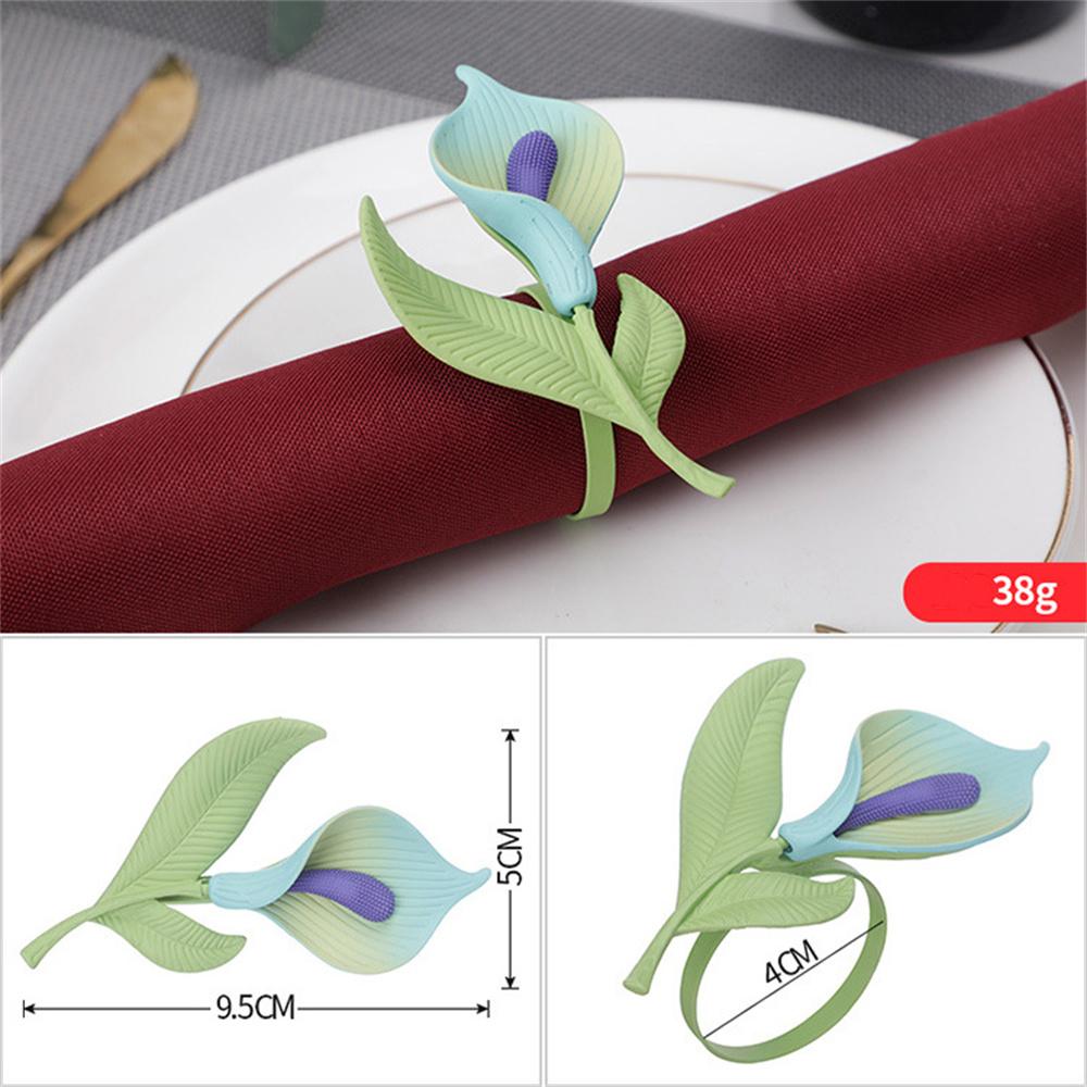 Table Decoration Mori Tulip Flower Alloy Napkin Ring Metal Painted Napkin Ring For Home Dining Party Gift
