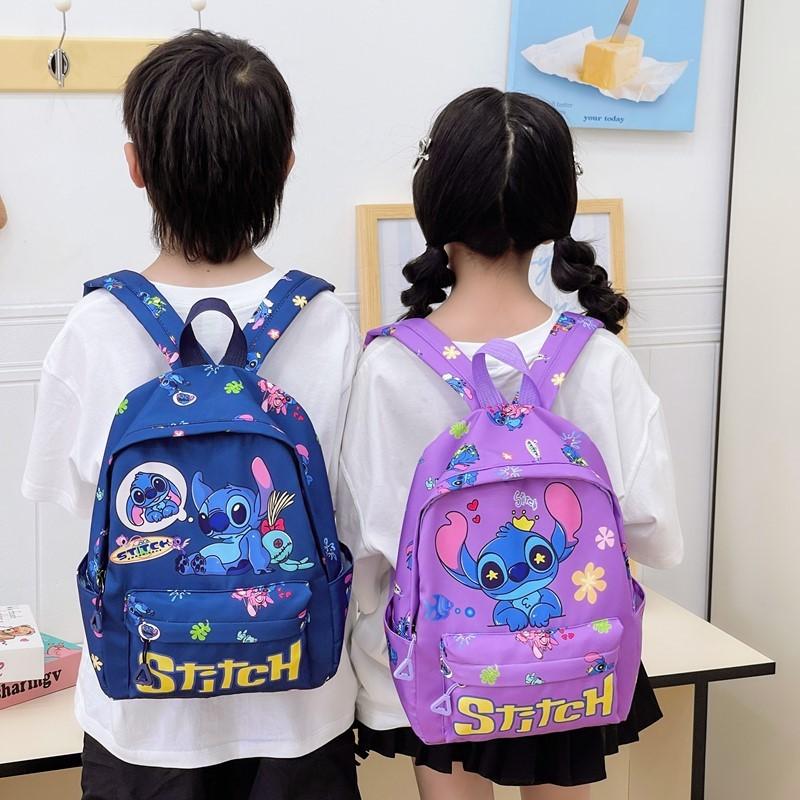 Stitch Letter Cute Angel Cartoon Pattern Children Backpack For Use School