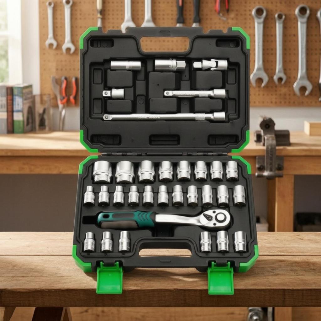 Socket Wrench Kit 72-Tooth Tools Sturdy for Garage