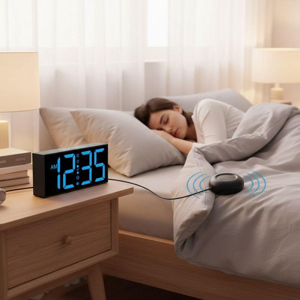 Super Loud Digital Alarm Clock Adjustable Brightness Table Clock  Hearing Impaired