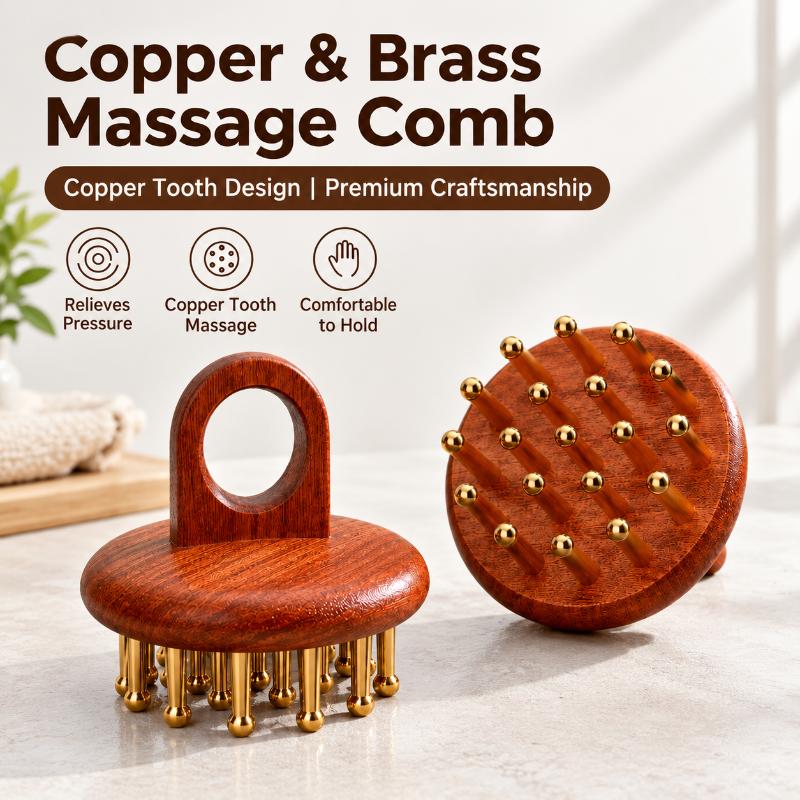 Portable Brass Gua Sha Massage Tool Head Neck Leg Body Meridian Massager Lymphatic Muscle Relief Pain Deep Tissue Massage