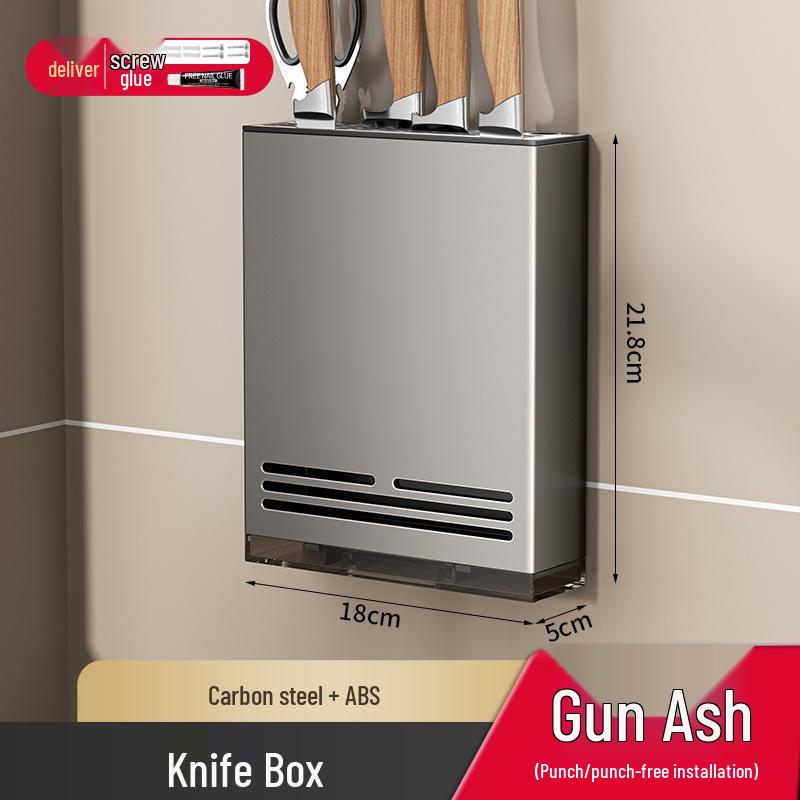 Wall-Mounted Multifunctional Kitchen Spice and Knife Organizer