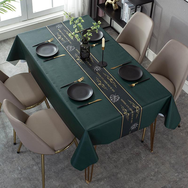Neue Nordic Einfache Pu Tischdecke Öl Beweis Wasserdicht Waschen Kostenloser Haushalt Leder Verbrühen Tisch Matte Rechteckige Tischdecke