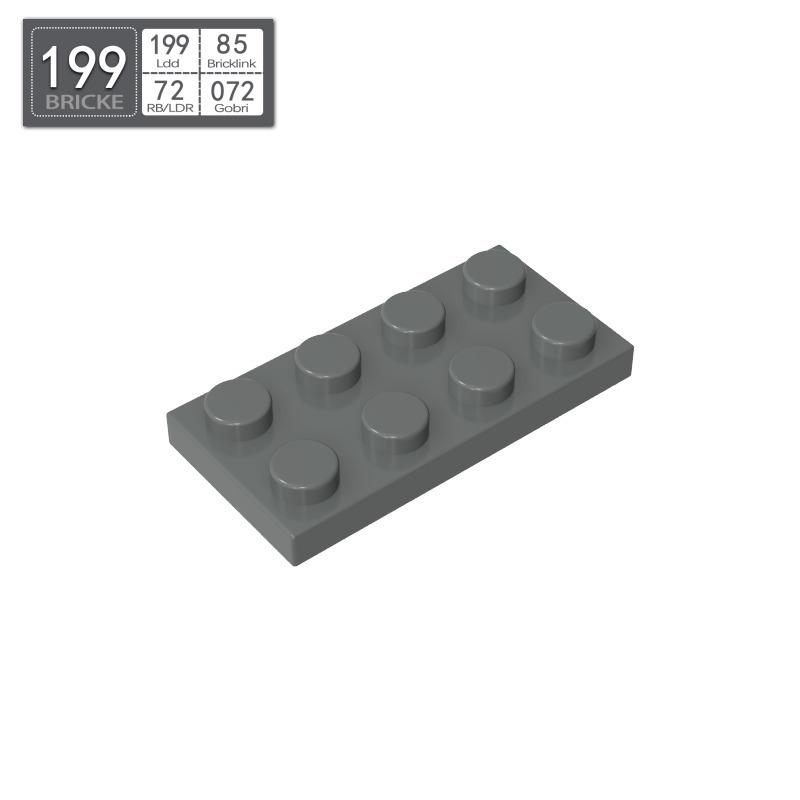 BRICKE 2x4 Compatible Building Plates for LEGO 3020 MOC Parts - Small Thin Bricks