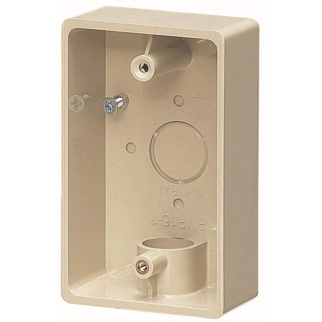 Mirai Kogyo Surface-mounted Switch Box, 1-way Outlet, Suitable for VE14VE16 Conduit, Beige, Price Per Unit: PVR16-1J