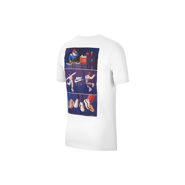 Nike Sportswear Logo Pattern Printing Casual Short Sleeve Men s White CW0414-100 XL