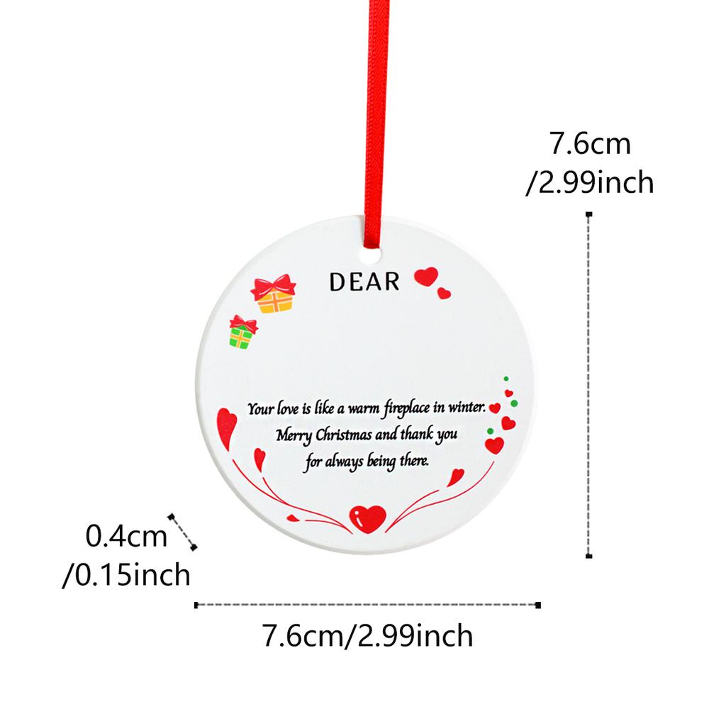 1 Ceramic Heart Christmas Pendant, DIY Christmas Tree Decoration Hanging, Can DIY Write Names, Christmas Gifts