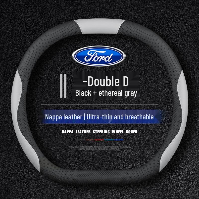 All-Season Ultra-Thin D-Type Steering Wheel Cover for New Ford Edge L