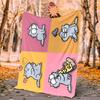 Simon'S Cat Flannel Blanket Soft Warm All-Season Throw, Design for Camping, Car Travel, Hiking Sofa, Bed, Office Perfect Gift for Parties