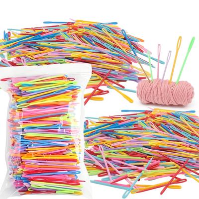 80/180pcs Plastic Sewing Needle Colorful Knitting Tool DIY Handmade Sewing Supplies Sweater Scarf Woolen Doll Weaving Needle XJM