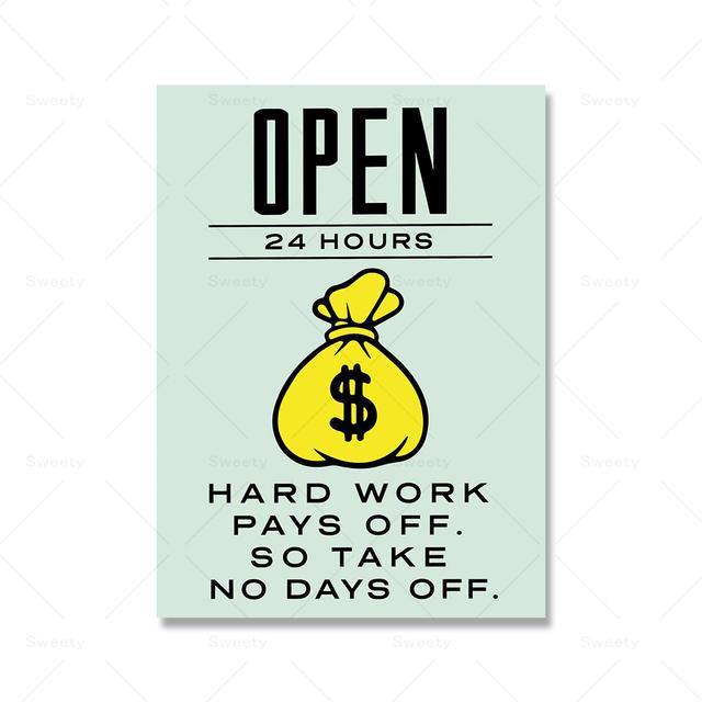 Czas to pieniądz, inspirujące cytaty, malarstwo, komiksy, zarabianie pieniędzy, inspirujące plakaty, ściana, salon, dekoracja wnętrz