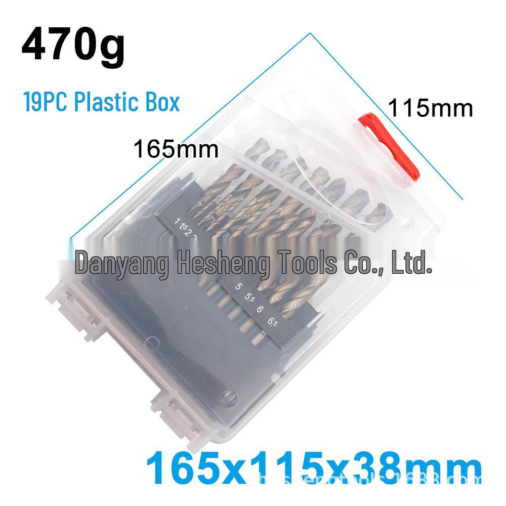 M35 Cobalt High-Speed Steel Yellow Twist Drill Bit Set for Stainless Steel - Fully Ground, Straight Shank.