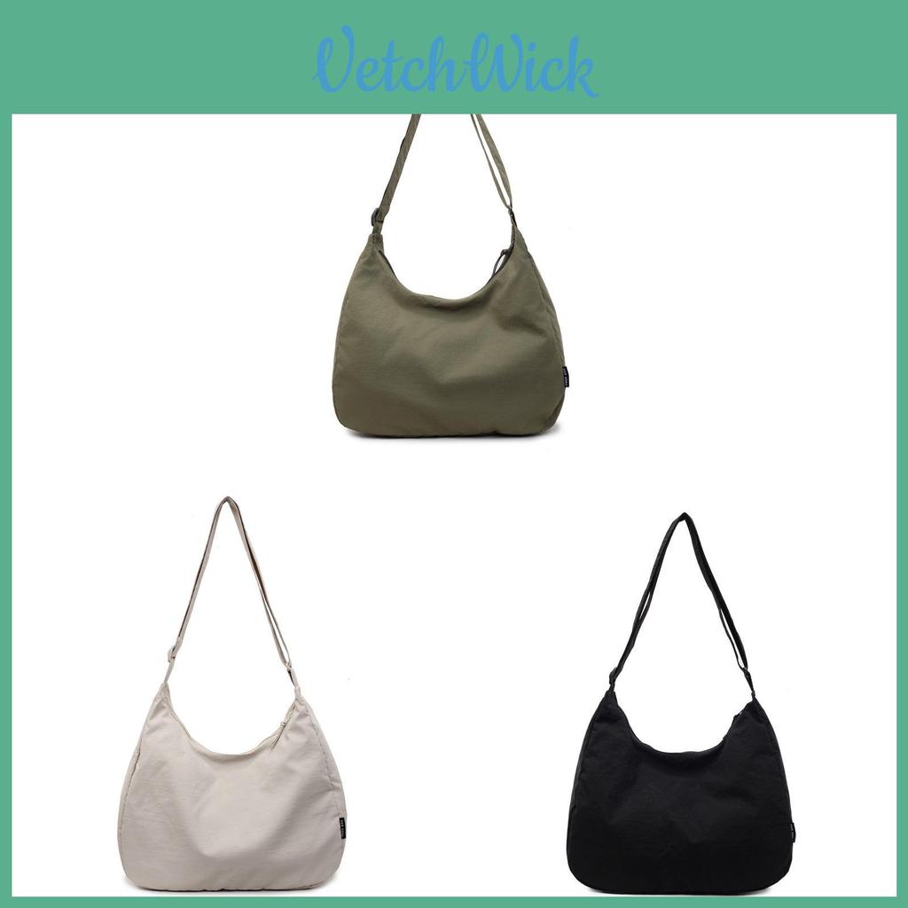Nylon Single Shoulder Bag Large Capacity With Zipper Closure For Daily Use
