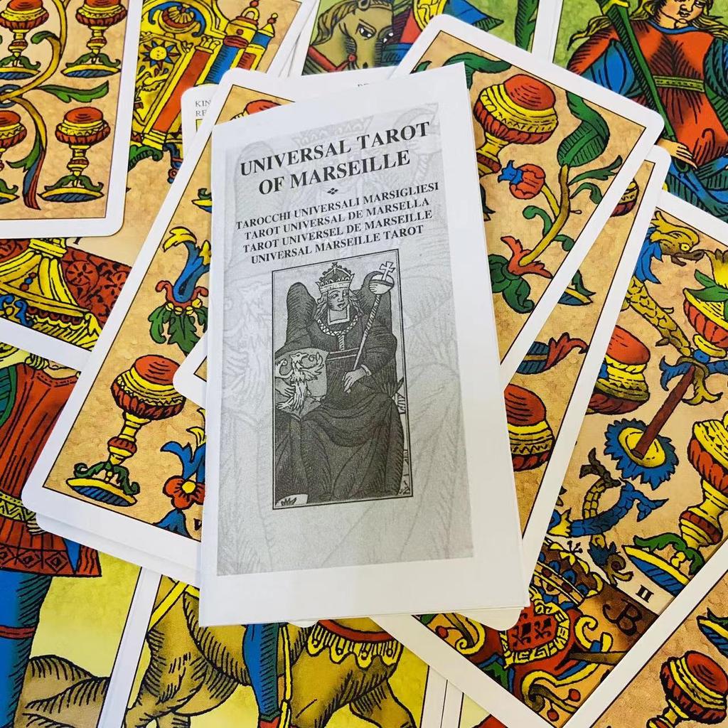 Universal Tarot of Marseille Tarot Cards with Paper Instructions A 78 Oracle English Visions Divination Deck Borad Playing Games
