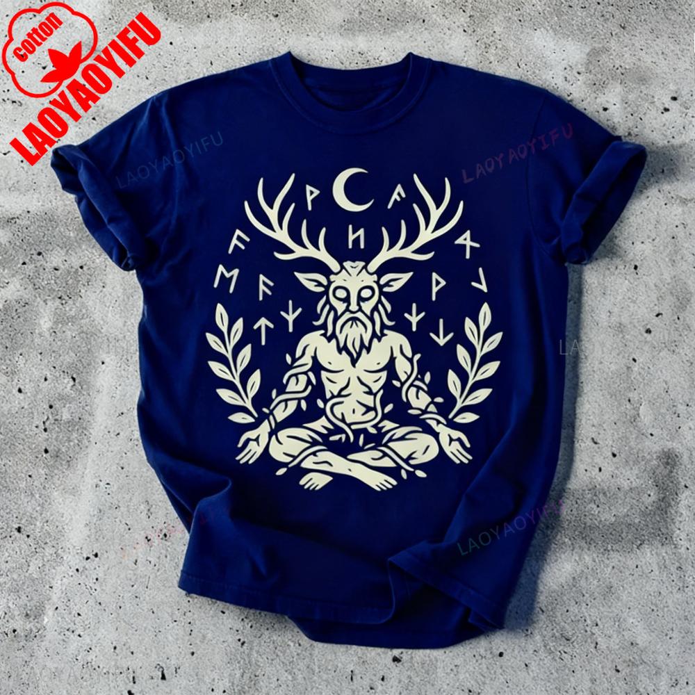 Cernunnos TShirt Celtic Horned God Pagan Tee Mystical Clothing Mens Unisex Daily Life Cotton Tops Unique Graphic Printed Tshirt