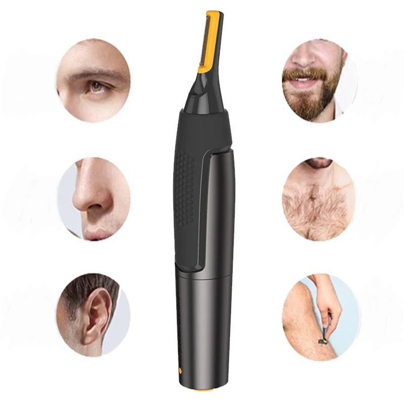 Portable electric nose and ear trimmer, safe facial care, nose hair trimmer, men's shaving and hair removal