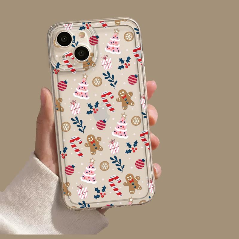 

Christmas Cartoon New Year Gift Phone Case For iPhone 17 16 15 11 12 14 13 Pro Max Mini X XS XR 7 Plus SE4 16E Shockproof Cover iPhone 15