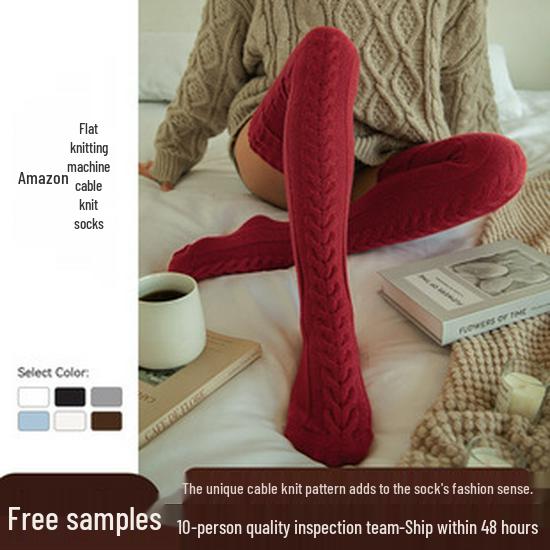 Plus Size Women's Compression Knee-High Socks - Extra Thick Over-the-Knee for Autumn/Winter