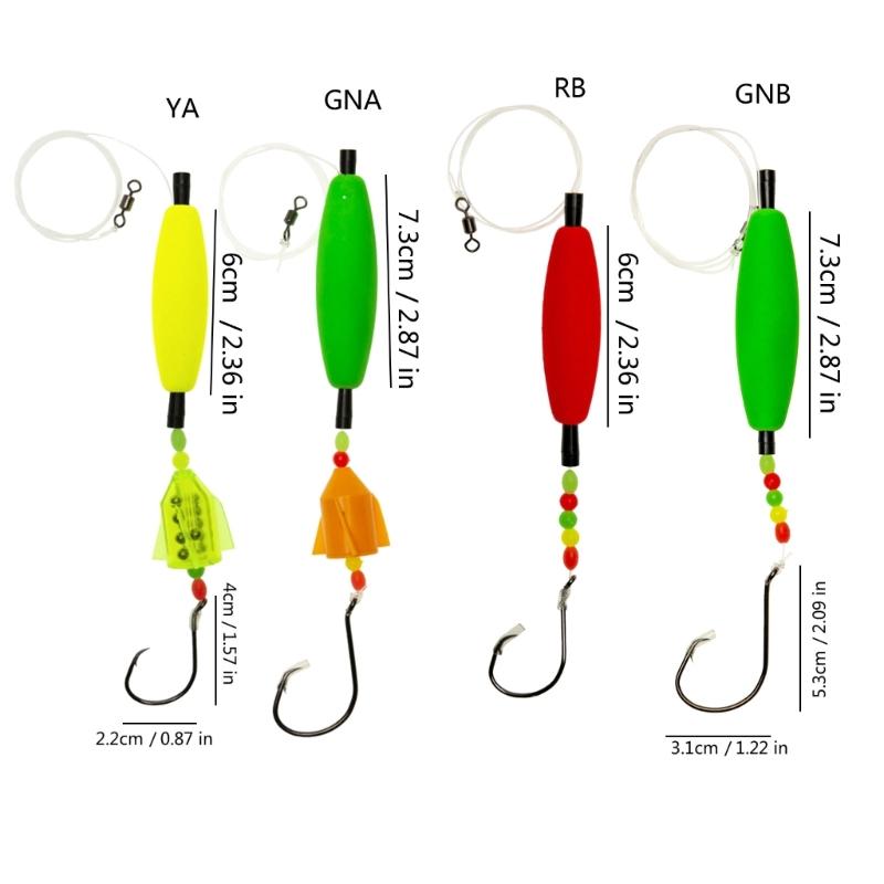 Professional Long Casting Catfishes Fishing Rigs with Carbon Steel Hook and Foams Float for Enhances Sensitivity