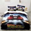 Klassische Film Retro Bettwäsche, Zurück in die Zukunft, Dreiteiliges Set, Einzel- und Doppelbetten, Kingsize-Bett, Extra große Daunendecke