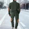 Men's Winter Fleece Tracksuit Sets  Stand Collar Sweatshirt Cargo Sweatpants 2 Piece Jogging