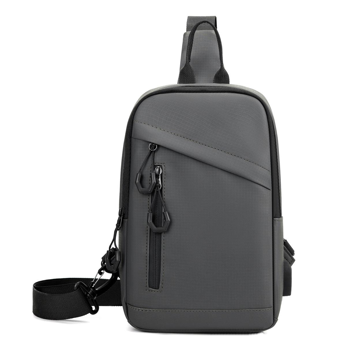 

Модная и легкая мужская нагрудная сумка, текстура кожаной пленки, повседневная и универсальная портативная наплечная сумка, спортивная нагрудная сумка для улицы. серый