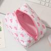 Pink Bow Cosmetic Bag Zipper Makeup Organizer Portable Cosmetic Storage Bag for Women Travel Toiletry Bag Handbag