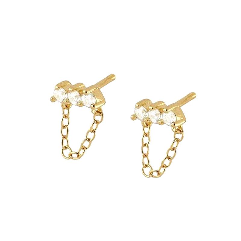 New Design Stainless Steel Cubic Zirconia Small Hoop Earrings For Women Punk Blue Huggie Thin Cartilage Earring Piercing Jewelry