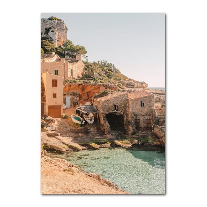 Italienische Stadt Zitrone Orange Ernte Poster und Drucke Zuhause Garten Pflanzen Leinwandmalerei Auto Fahrrad Innendekor Bild Wandkunst