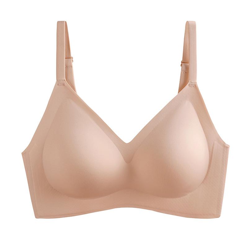 Seamless Latex Underwear Women's Summer Thin Section Without Steel Ring Small Breasts Gathered Breasts Anti-sagging Sports Bra