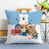 Korean Stationery DDinotaeng Cushion Cover Washable Linen Comfort Soft  for Sofa Bed Cozy Home Room Decor