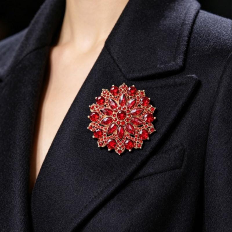 Sparkly Green Rhinestone Sunflower Brooch Luxury Flower Lapel Pin for Women Bridal Wedding Dinner Party Accessory
