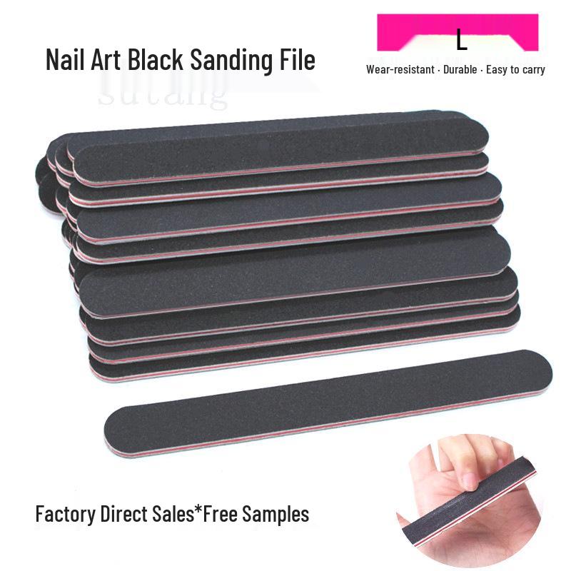 

Red Core Black Nail File, Double-Sided Coarse & Fine Polishing Strips, EVA Sand Strips 17.8 x 2 x 0.4 cm