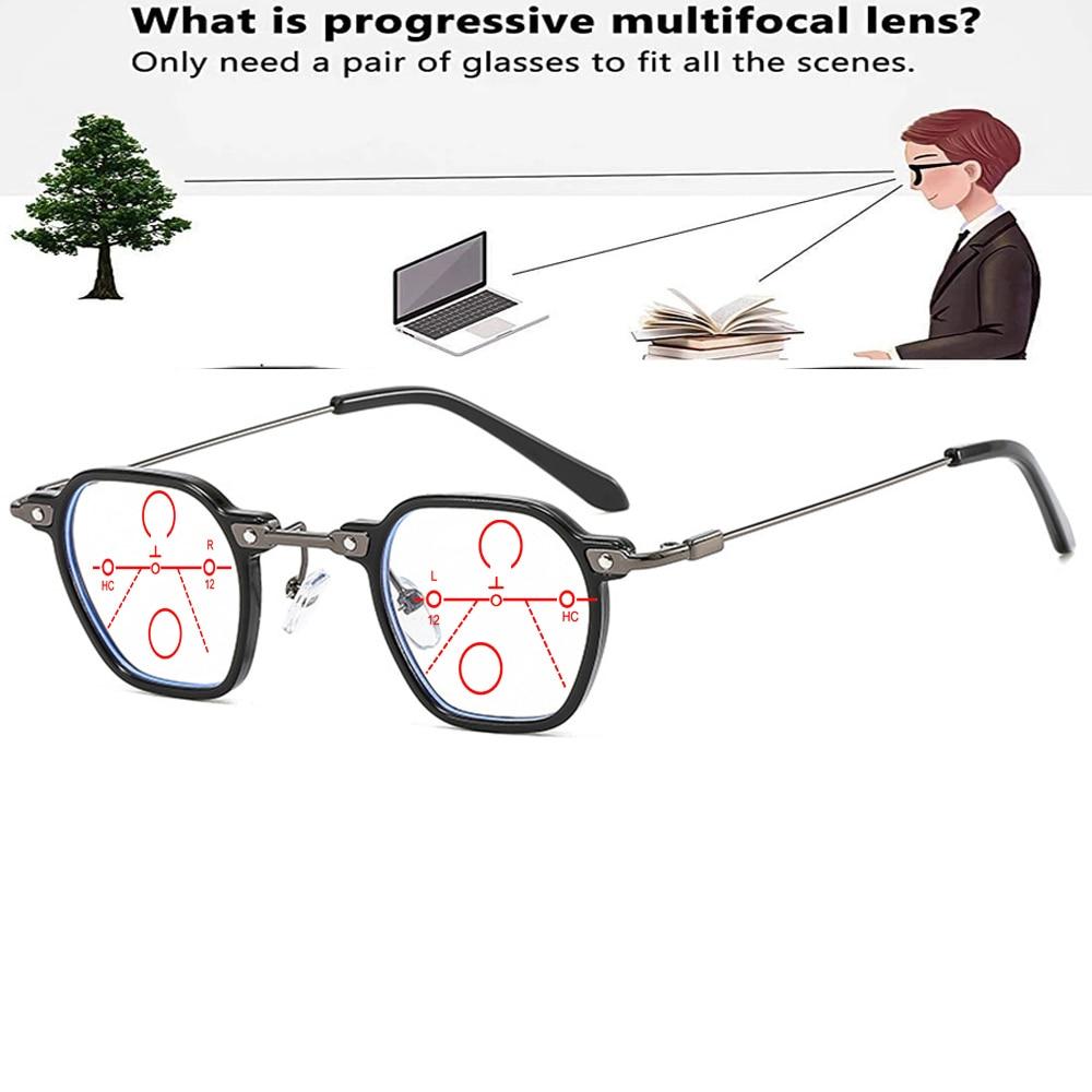 

Маленькая круглая индивидуальная оправа, модные удобные носовые упоры, прогрессивные мультифокальные очки для чтения от +0,75 до +4