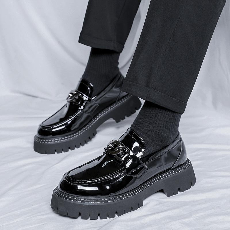 Fashion High quality thick soled shoes Male Casual Men Shoes Comfortable Formal Loafer Business Office Formal Dress Shoes 38-44