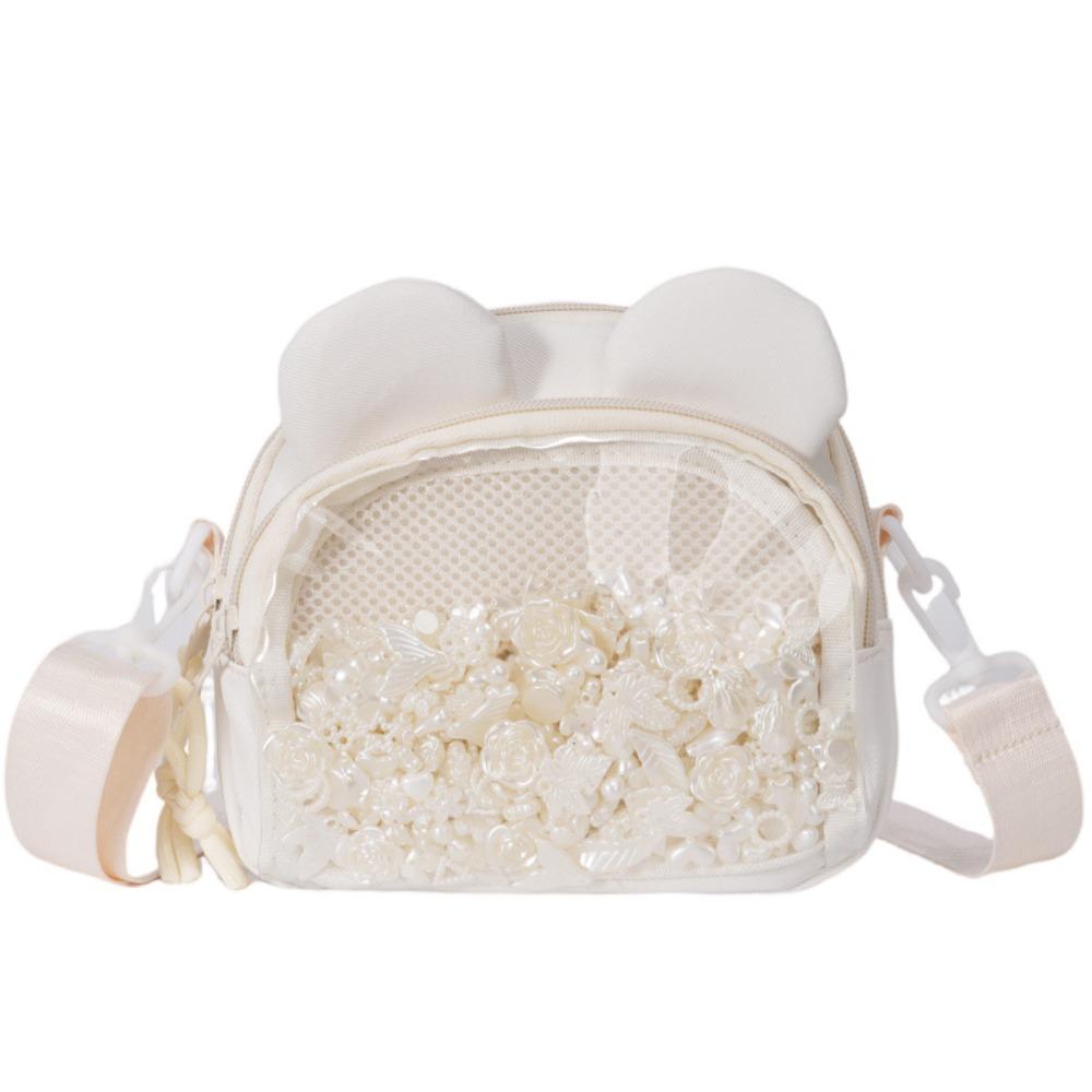 

Korean Style Transparent Crossbody Bag Zipper Shoulder Bag Multifunction Mini Itabag Girl белый