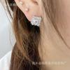 Autumn Eleven Acc Simple Temperament Jiugongge Small Square Diamond Earrings Super Flash Commuter Earrings