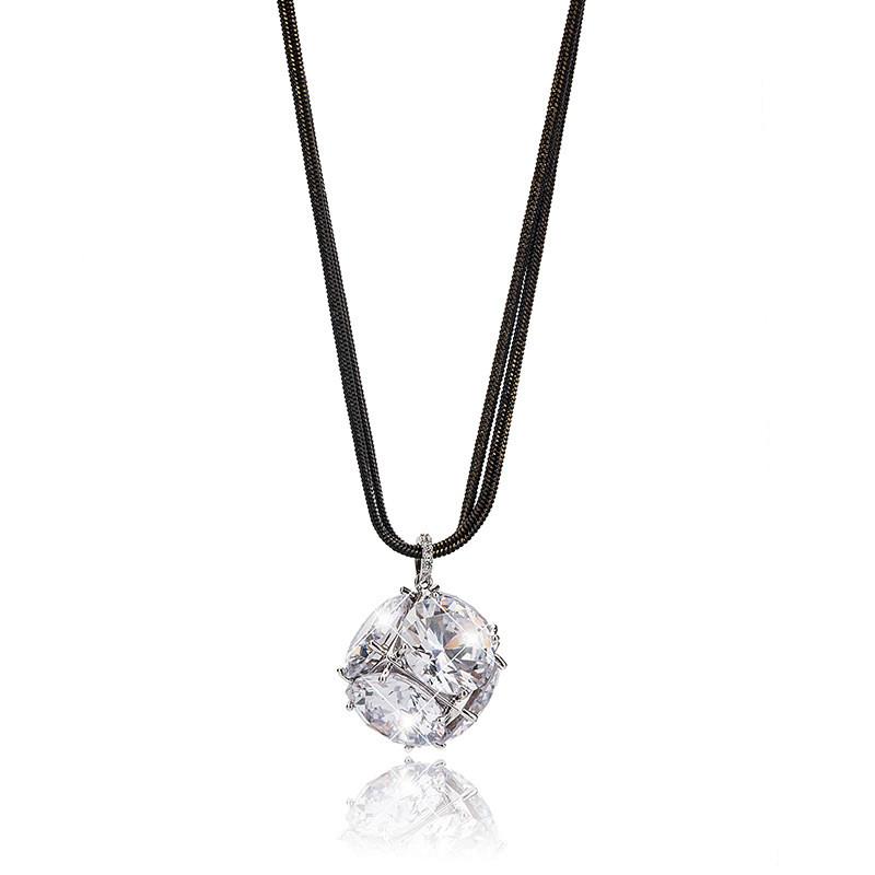 Long Alloy Versatile Sweater Necklace With Exquisite Crystal Detail Perfect Gifts For