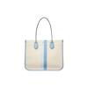 Heidi Classic Color Block Striped Faux Leather Tote Bag Women Tote Beige Light-Blue 30S2SH6T3C-519