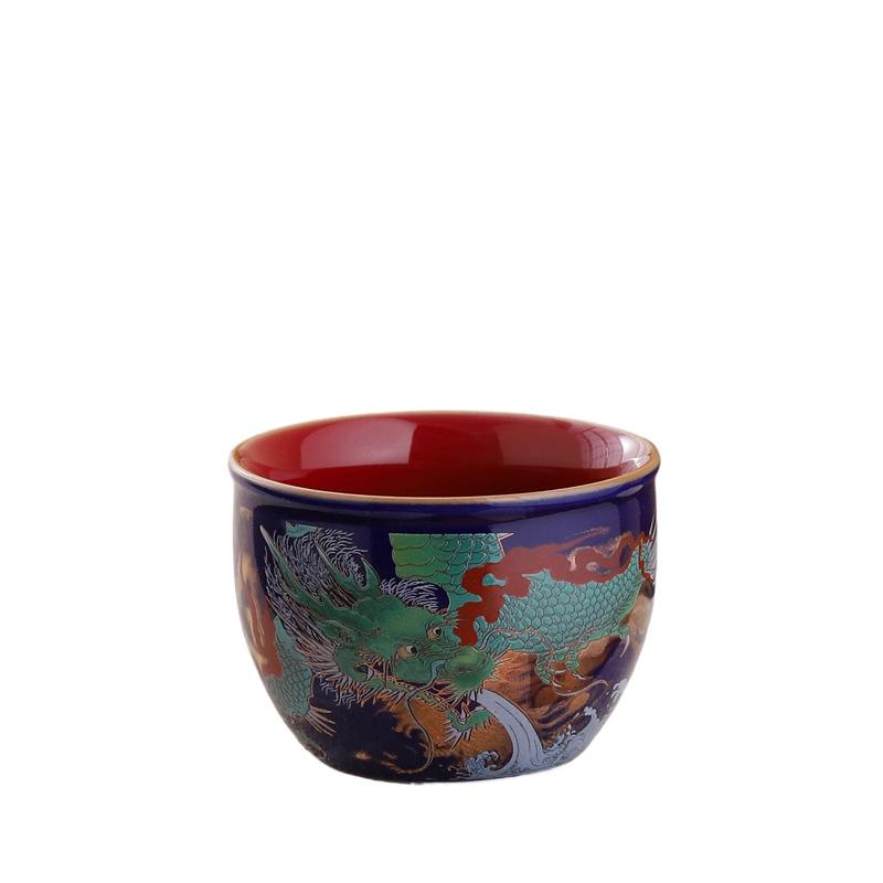 

Boutique Enamel Color Ceramic Teacup Exquisite Small Tea Bowl Chinese Tea Set Supplies High Quality Tea Cup 120ML