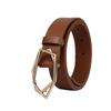 Personalized Trend Rhombus Plate Buckle First Layer Leather Belt Women'S Fashion Simple And Versatile Casual Smooth Buckle Belt Women'S