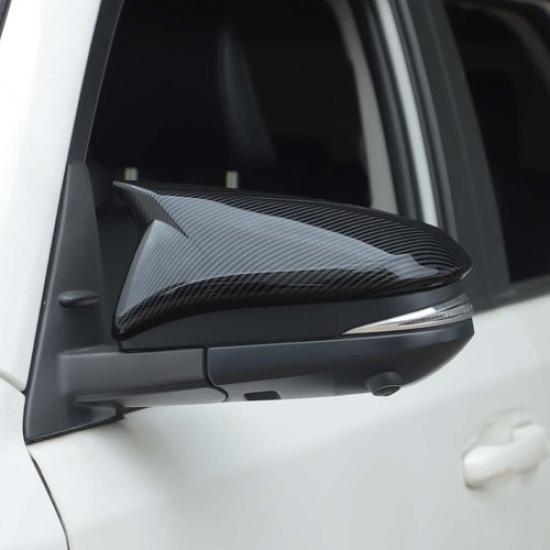 Carbon Fiber Horn Wing Style Door Mirrors Cover Trim for 4runner 14+ Accessories