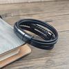 5-layer Stainless Steel I-shaped Men's Leather Bracelet Two Tone Handmade Weaving DIY Daily Wear Accessories Gift Dropshipping