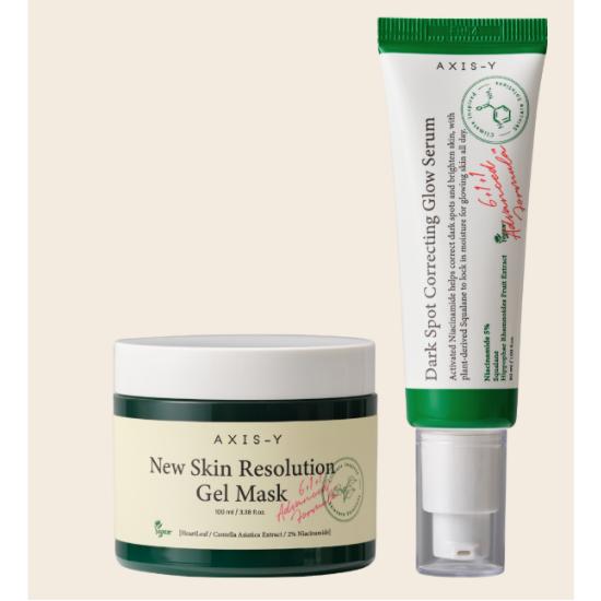 Brightening & Soothing Glow Skincare Set Radiance Care Hydration Kit Mask 100ml + Serum 50ml