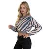 Winter new European and American zebra knit sweater for women, long-sleeve pullover short top, fashionable, versatile, and trendy