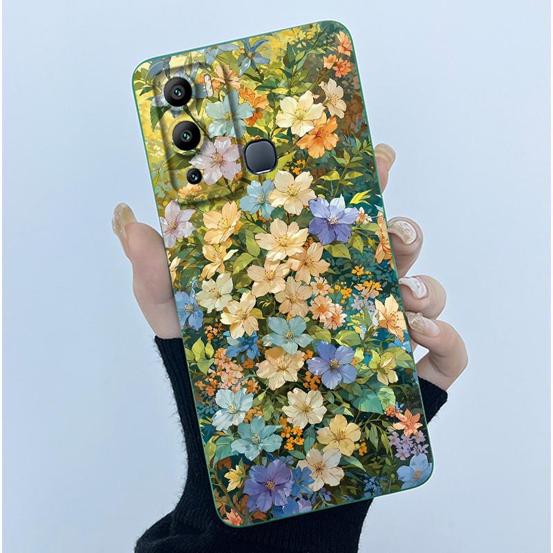 Case for Infinix Hot 12i Hot 12 Play Back Cover Butterfly Flower Soft Silicone Cases for Infinix Hot12i 12Play Hot12 Phone Funda